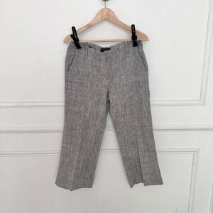 Talbots Petite Linen Blend Cropped Pants‎ Gray Size 8P Casual Office